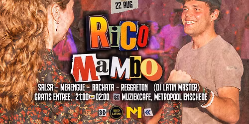 Rico Mambo treedt op in poppodium Metropool in Enschede met Latin en salsa ritmes.